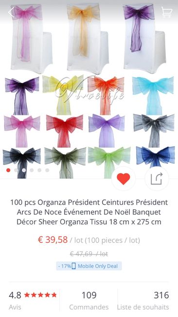 Happy noeuds de chaises organza - 1