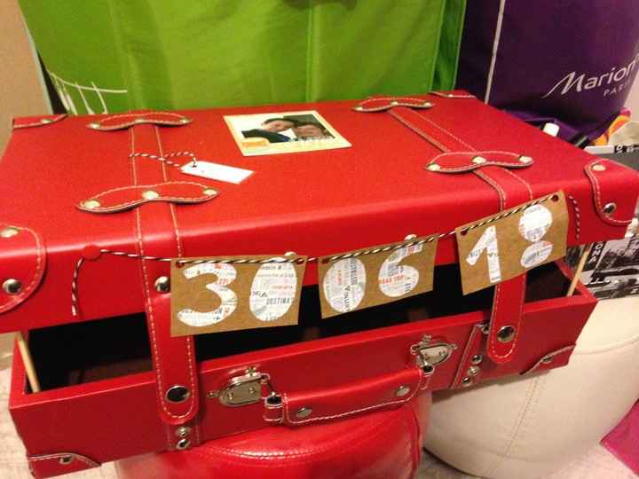 Notre urne ! on est tombé sur une super affaire, 5€ chez Alinea ! En similicuir rouge, à la fois vin