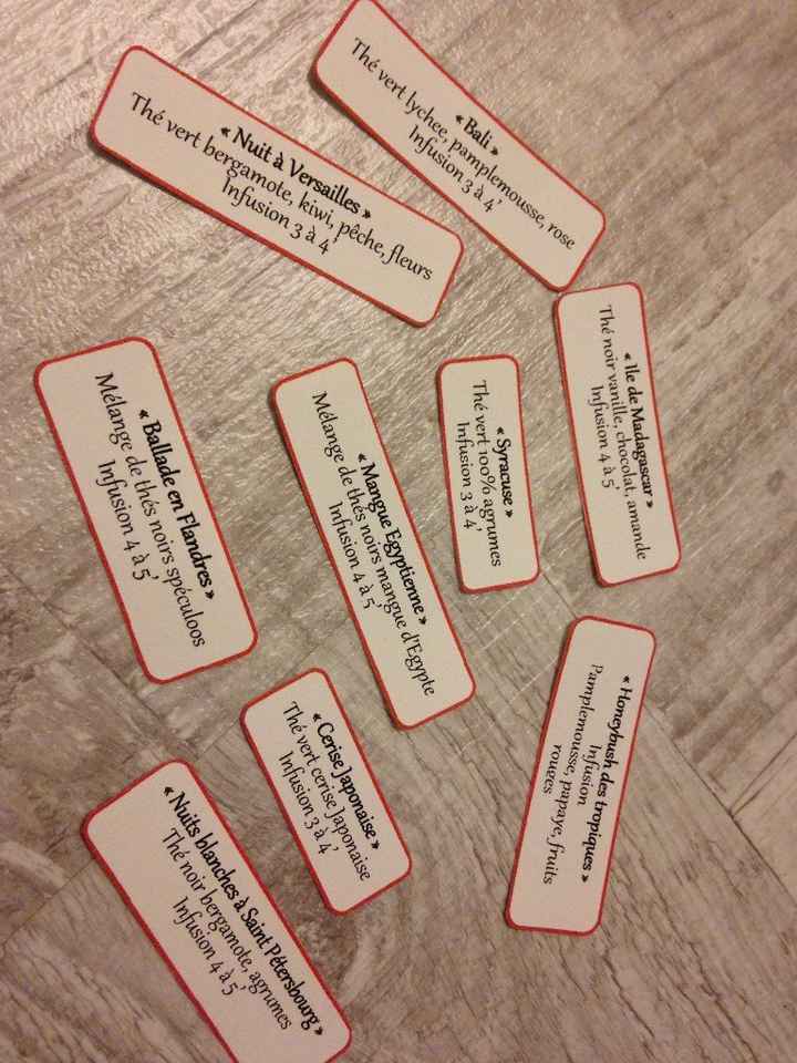 les étiquettes pour les sachets de thé du monde, cadeaux invités ! 