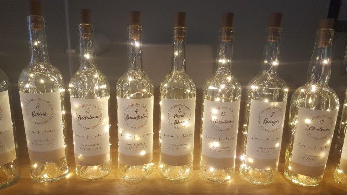Plan de table bouteilles LED