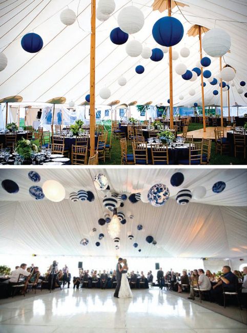 Boules chinoises bleues et blanches