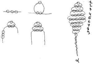 feuille en perles de rocailles