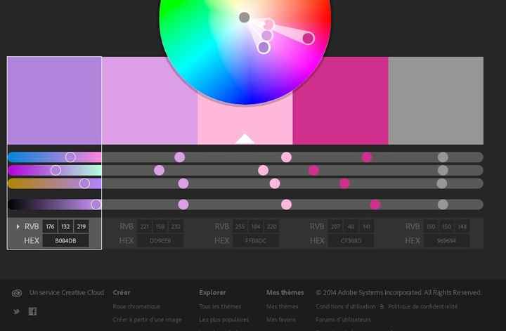 Palette de couleurs déco