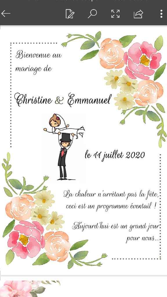 Programme mariage - 1