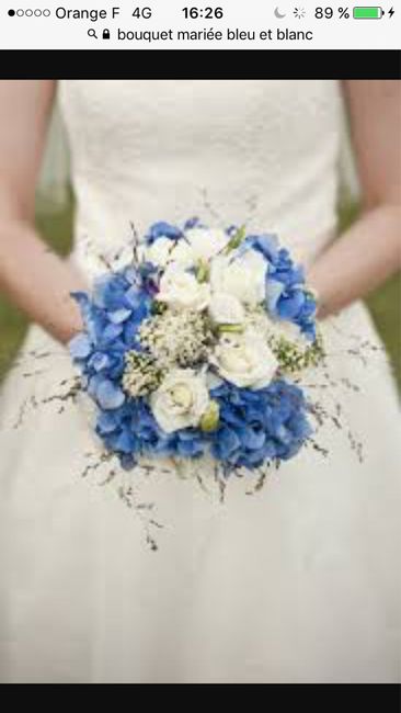 Sélections de bouquet de mariée bleu marine et blanc - 5