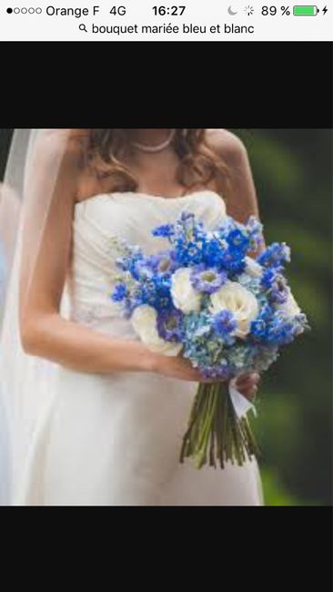 Sélections de bouquet de mariée bleu marine et blanc - 7