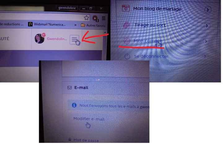 pour modif email