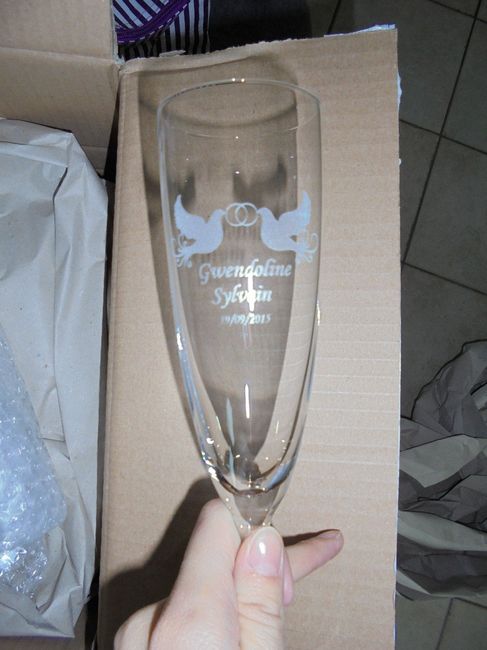 flûte à champagne gravée