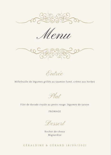 Menus et marque place - 2