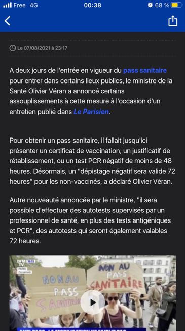 Dossier déposé et pass sanitaire 1