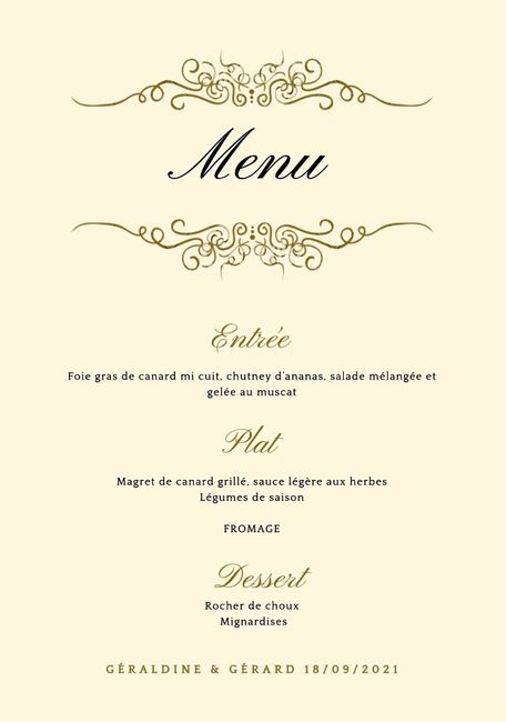 Le menu 2