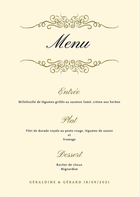Le menu 3