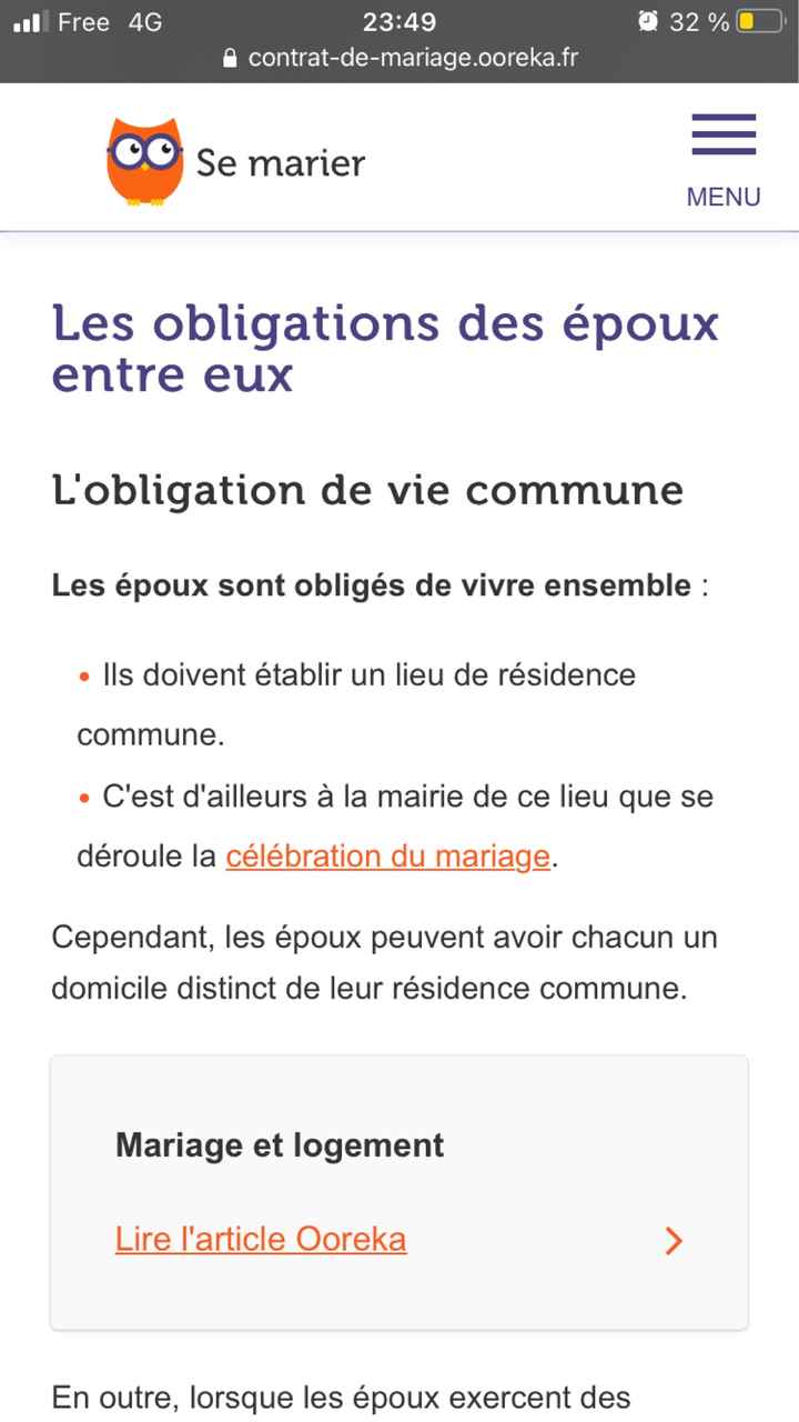 Obligation de vivre ensemble pour se marier ? - 1