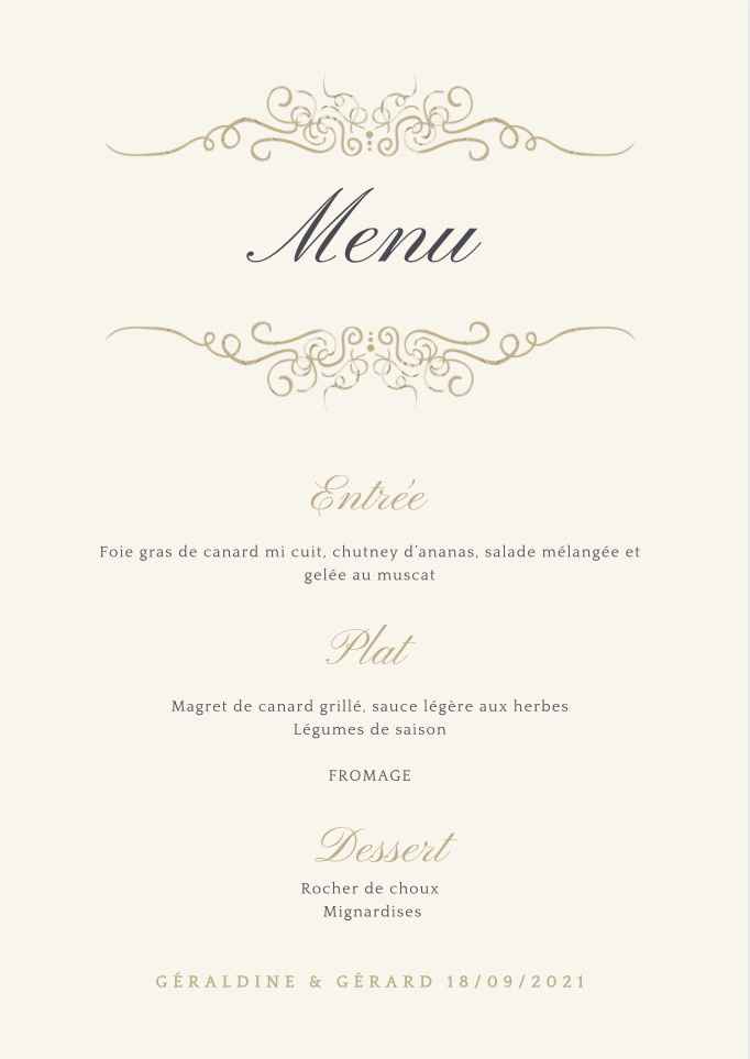 Menus et marque place - 1