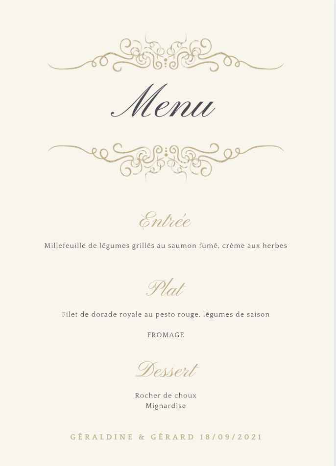 Menus et marque place - 2