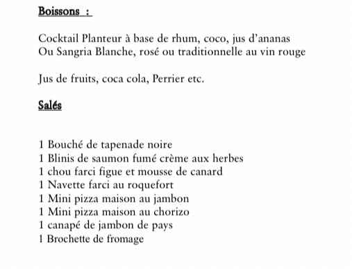 Vin d'honneur et repas - 1