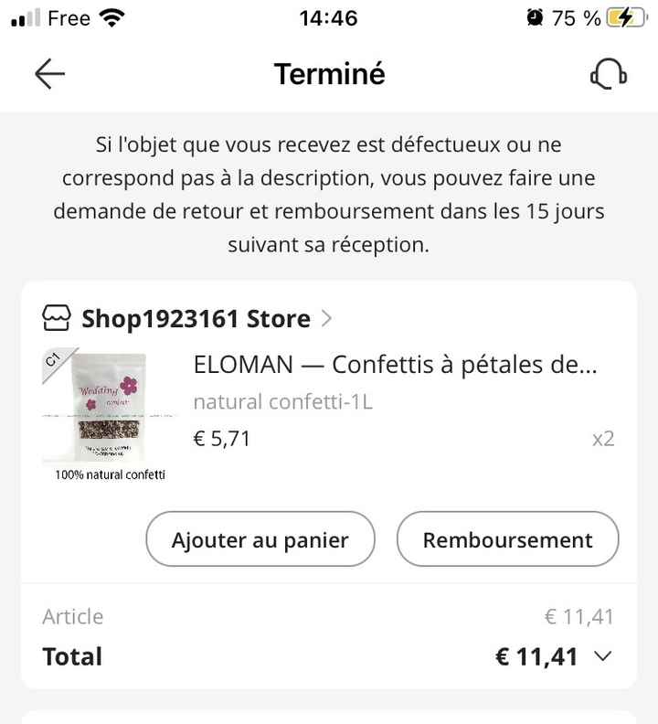 Quantité confettis fleurs séchéees? - 1