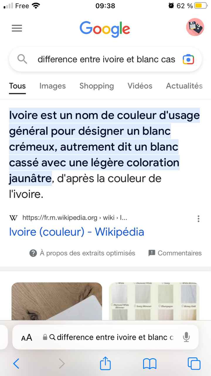 Robe ivoire  ou blanc cassé - 1