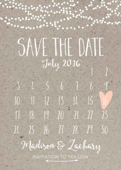 save the date calendrier