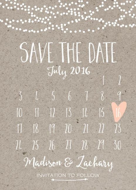 save the date calendrier