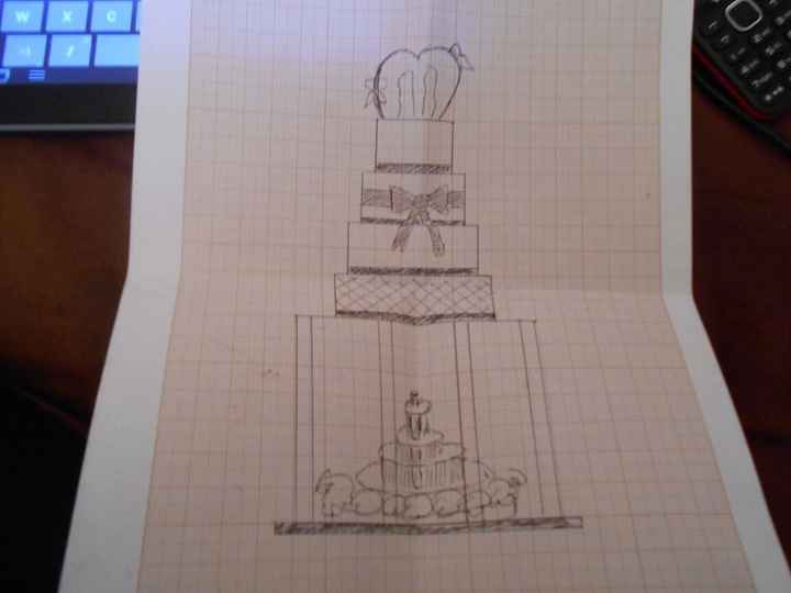 croquis de notre gateau weeding cake 