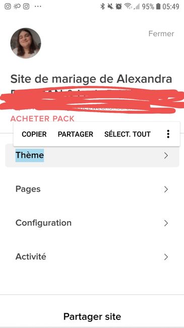 Modifier thème du site internet sur l’application 2
