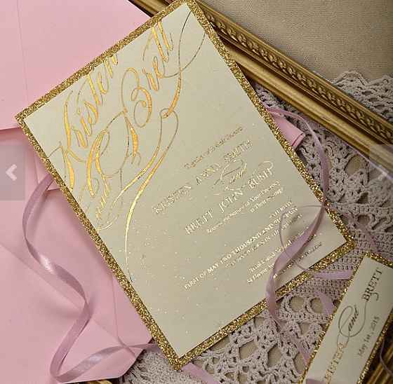 faire part rose doré