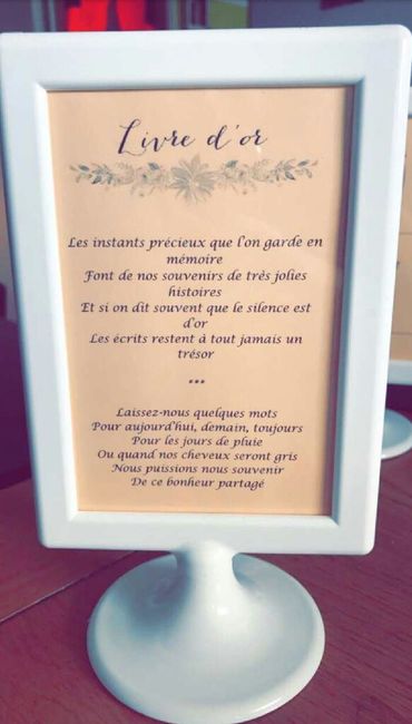  Qu'avez-vous écrit à côté de votre livre d'or ? - 1
