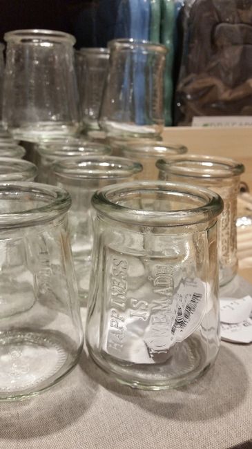 Petits pots en verre "Hapiness is homemade" 1EUR24