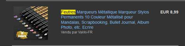 feutres metalliques