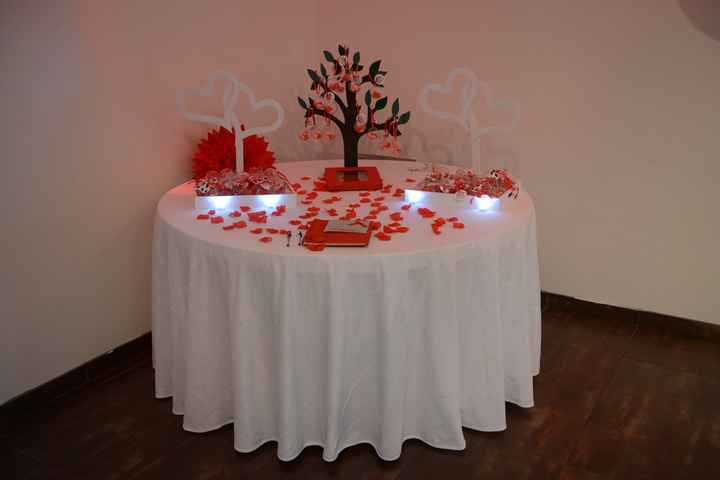 table livre d'or et dragées