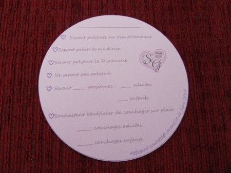Faire Part coupon réponse