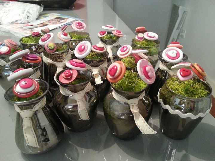 Pots de fleurs en bouton enfin terminés
