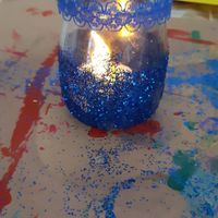 moitié en paillettes ruban dentelle bleu roi