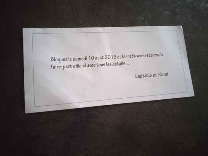 Avez vous envoyé des « save the date »? - 1