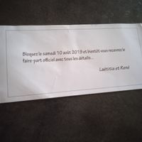 Avez vous envoyé des « save the date »? - 1