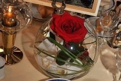 centre de table au coeur de la rose