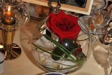 centre de table au coeur de la rose