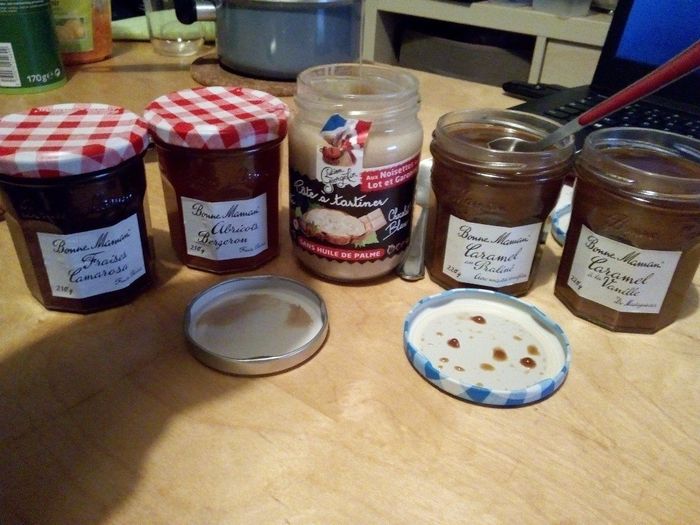 pâtes et confitures accompagnements