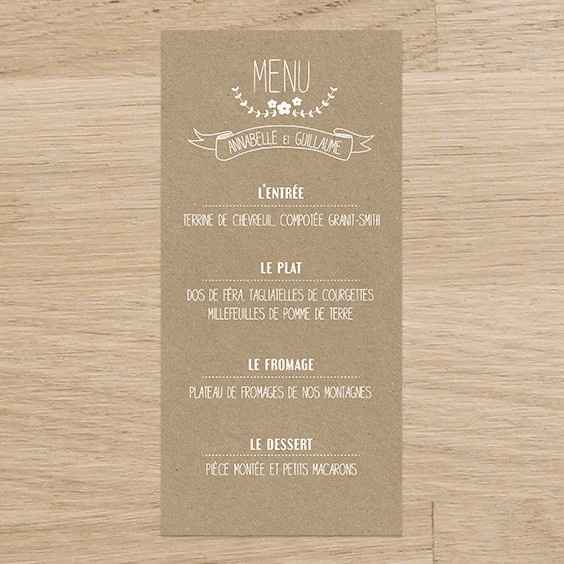 menu kraft
