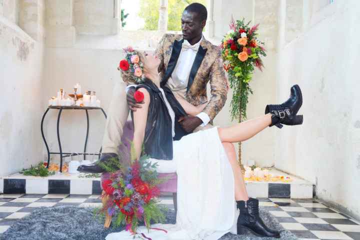 Mariage rock and roll, musique, rouge, noir, blanc - 1