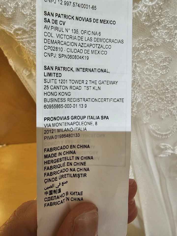 Pronovias : made in china ?? - 1