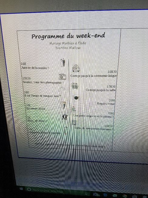 Programme jour j - 1