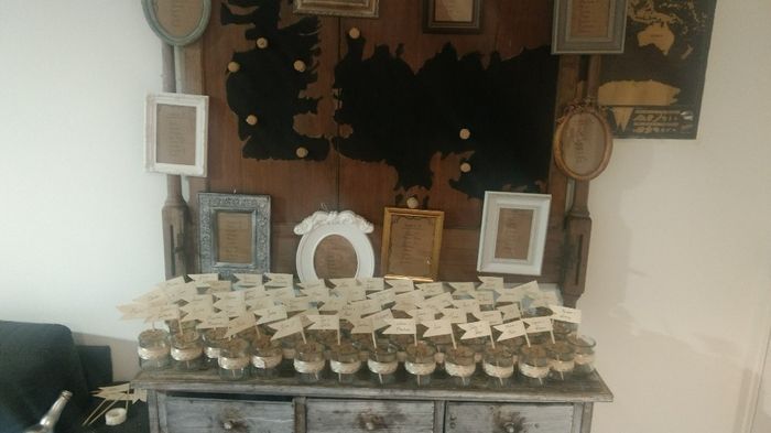 Plan de table avec les pots