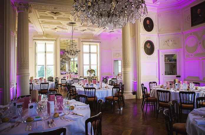 La salle de reception du château dans laquelle aura lieu le repas