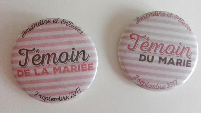Les badges pour nos témoins