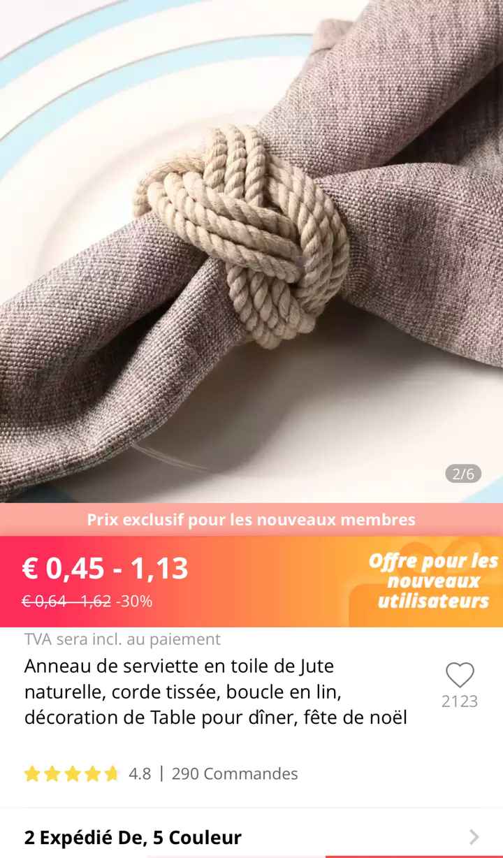 Rond de serviette theme mer - 1