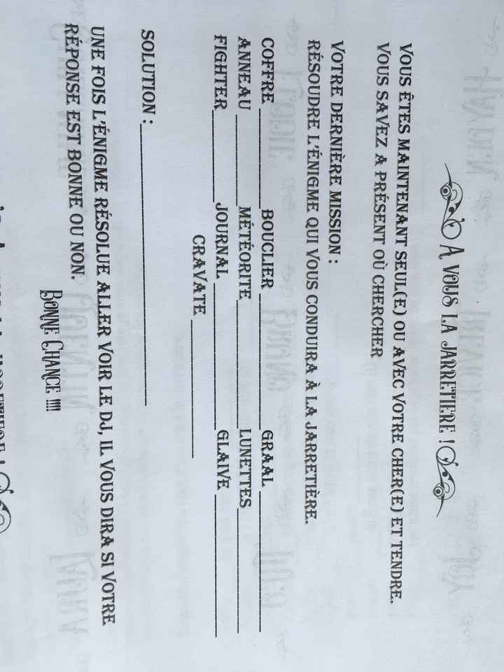 Chasse au trésor ( jarretière) - 3