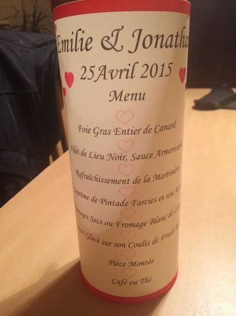 Menu photophore adulte