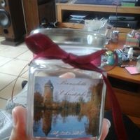 Pot de bonbons en verre décoré